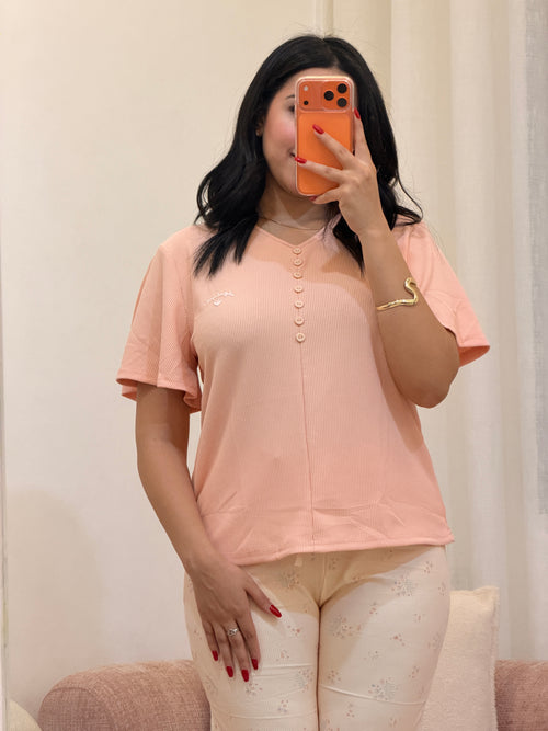 Ensemble pyjama 2 pièces femme tout doux, coloris rose — Le Dimanche