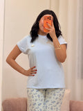 Ensemble pyjama 2 pièces femme tout doux, coloris bleu — Chez Moi